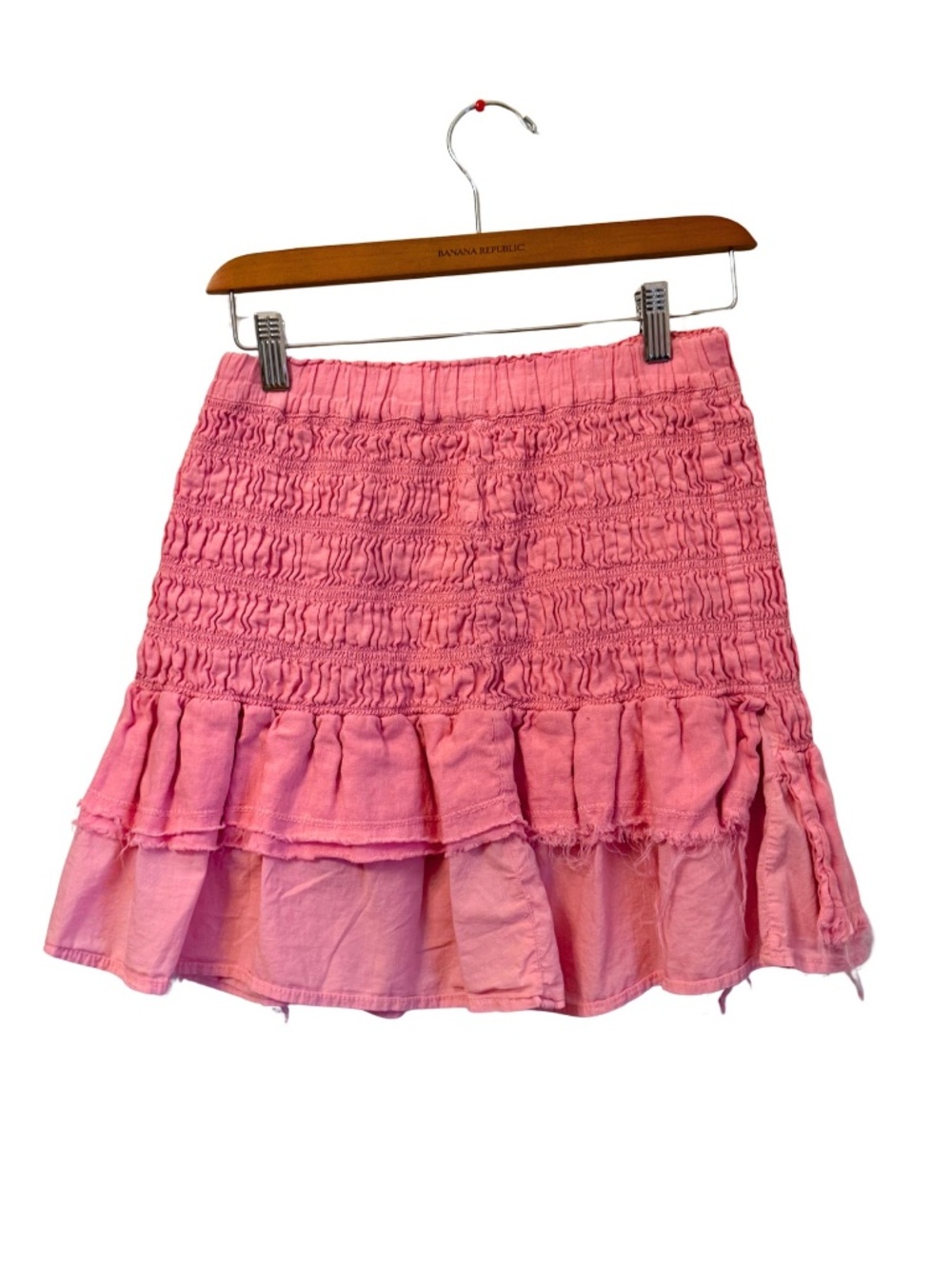Anthropologie Pink Ruched Skirt